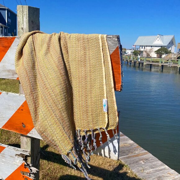 Salt Rag Beach Towel - "Yellow Hippie Rag" [Sand Free Turkish Beach Towel] - Picture 2 of 2